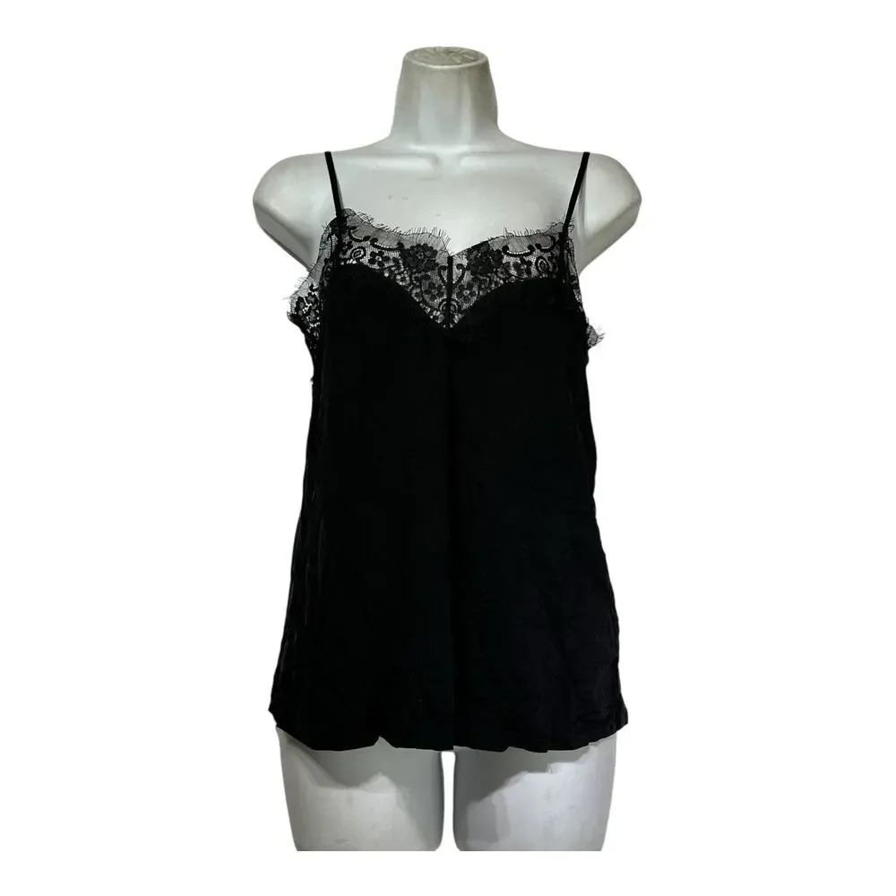 samsoe samsoe black lace trim slip top camisole Size S
